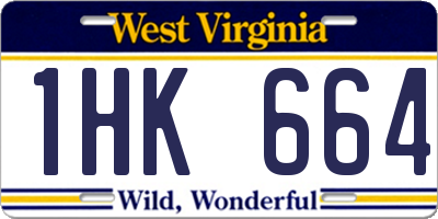 WV license plate 1HK664