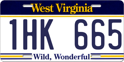 WV license plate 1HK665