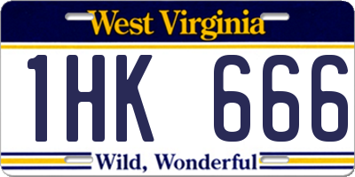 WV license plate 1HK666