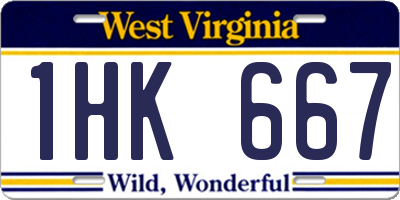WV license plate 1HK667
