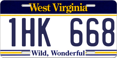 WV license plate 1HK668