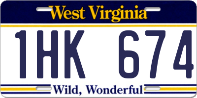 WV license plate 1HK674