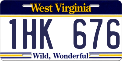 WV license plate 1HK676
