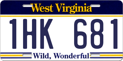 WV license plate 1HK681