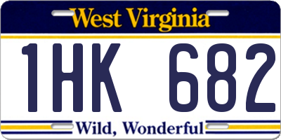 WV license plate 1HK682