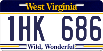 WV license plate 1HK686