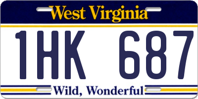 WV license plate 1HK687
