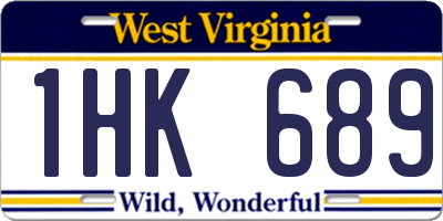 WV license plate 1HK689