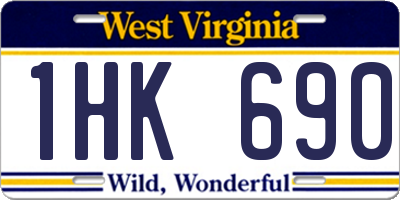 WV license plate 1HK690