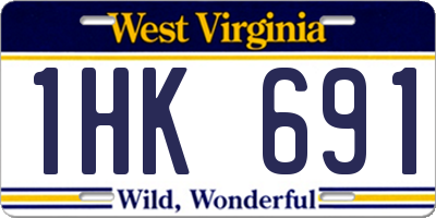 WV license plate 1HK691