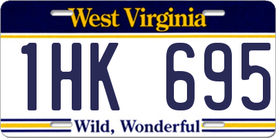 WV license plate 1HK695