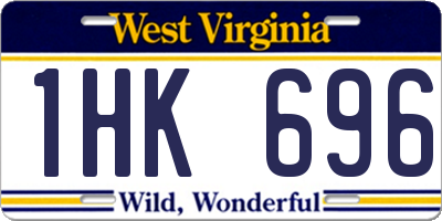 WV license plate 1HK696