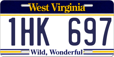 WV license plate 1HK697