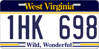 WV license plate 1HK698