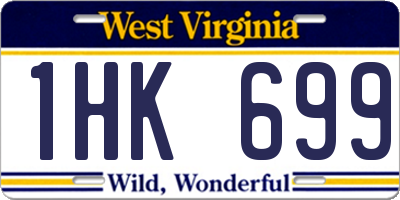 WV license plate 1HK699