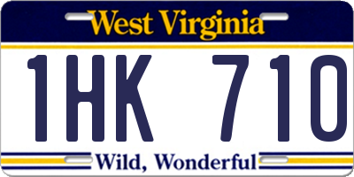 WV license plate 1HK710