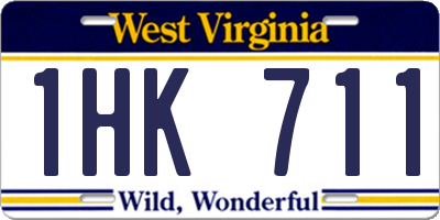 WV license plate 1HK711