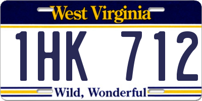 WV license plate 1HK712