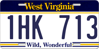WV license plate 1HK713