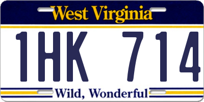 WV license plate 1HK714