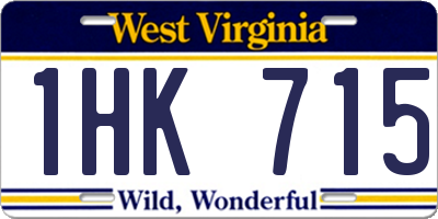 WV license plate 1HK715