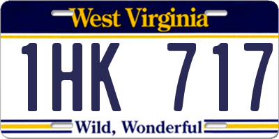 WV license plate 1HK717