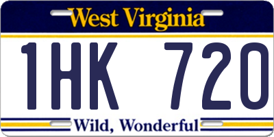 WV license plate 1HK720