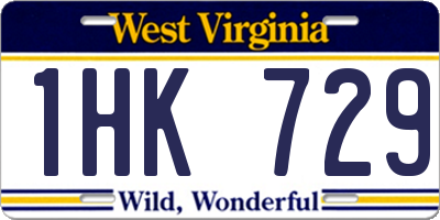 WV license plate 1HK729