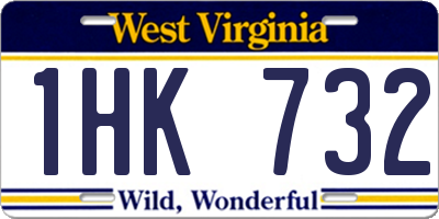 WV license plate 1HK732