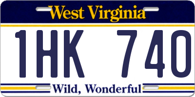 WV license plate 1HK740