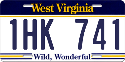 WV license plate 1HK741