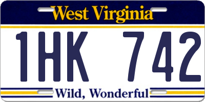 WV license plate 1HK742
