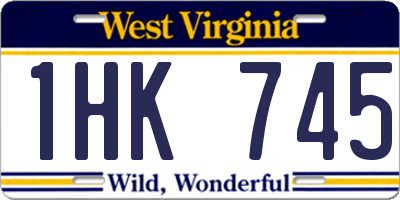 WV license plate 1HK745
