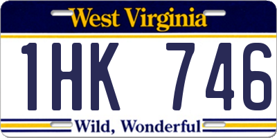 WV license plate 1HK746