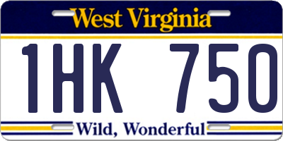 WV license plate 1HK750