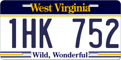 WV license plate 1HK752
