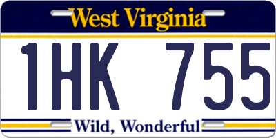 WV license plate 1HK755