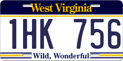 WV license plate 1HK756
