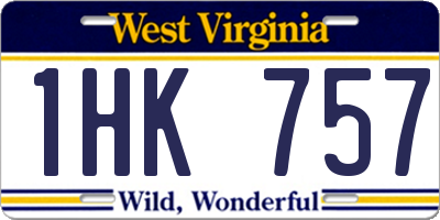 WV license plate 1HK757