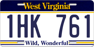 WV license plate 1HK761
