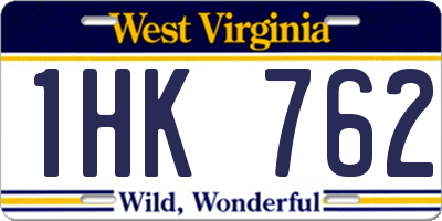 WV license plate 1HK762