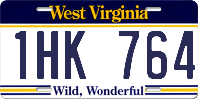 WV license plate 1HK764