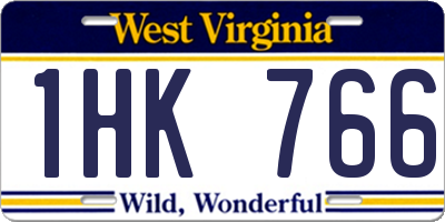 WV license plate 1HK766