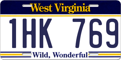 WV license plate 1HK769