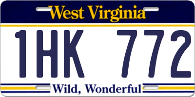 WV license plate 1HK772