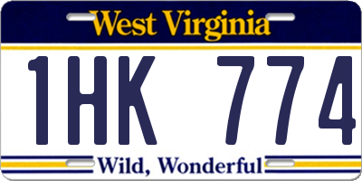 WV license plate 1HK774