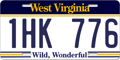 WV license plate 1HK776