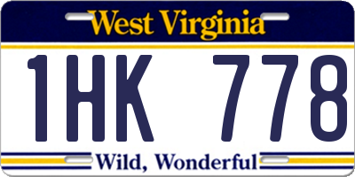 WV license plate 1HK778