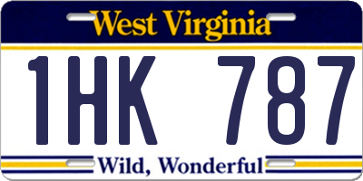 WV license plate 1HK787