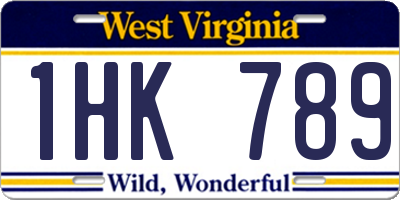 WV license plate 1HK789